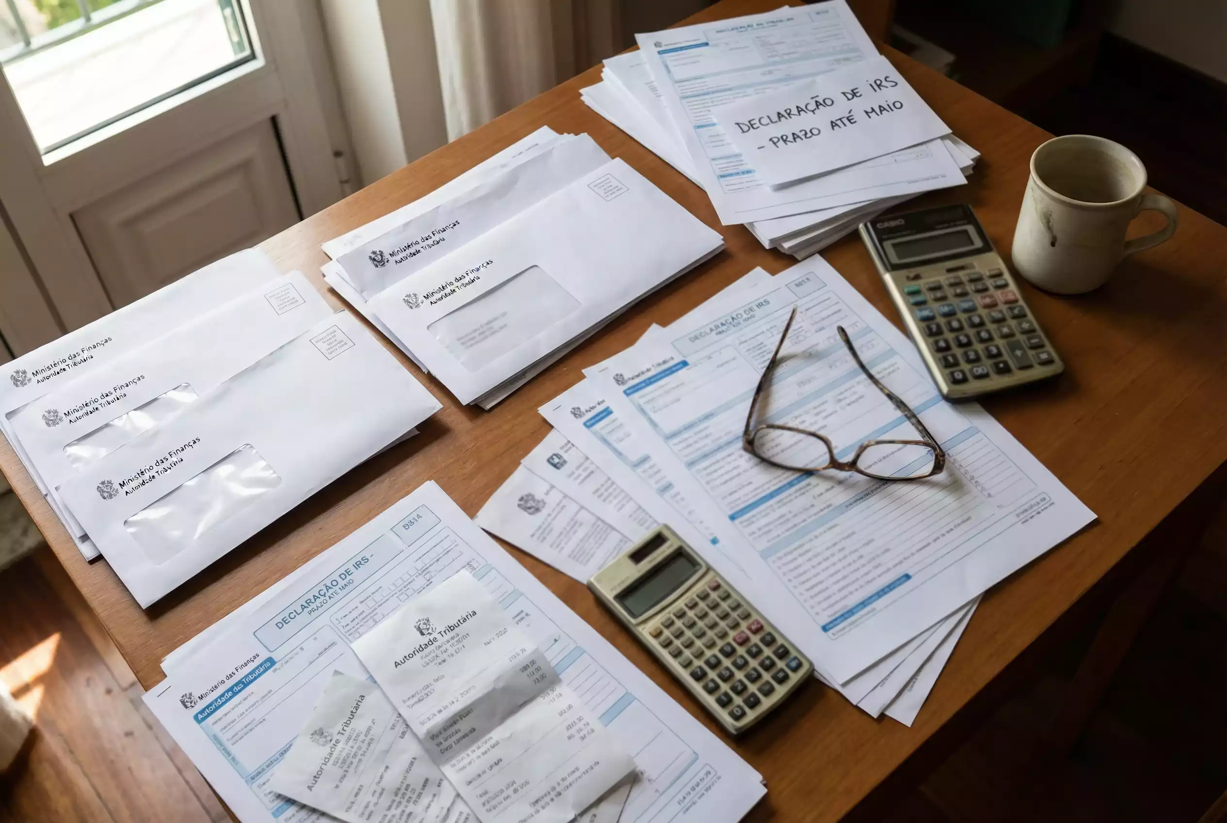 Documentos fiscais portugueses com calculadora