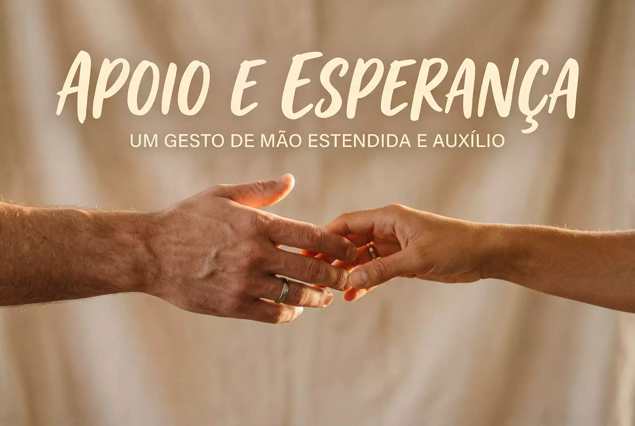 Maos estendidas em gesto de apoio e ajuda
