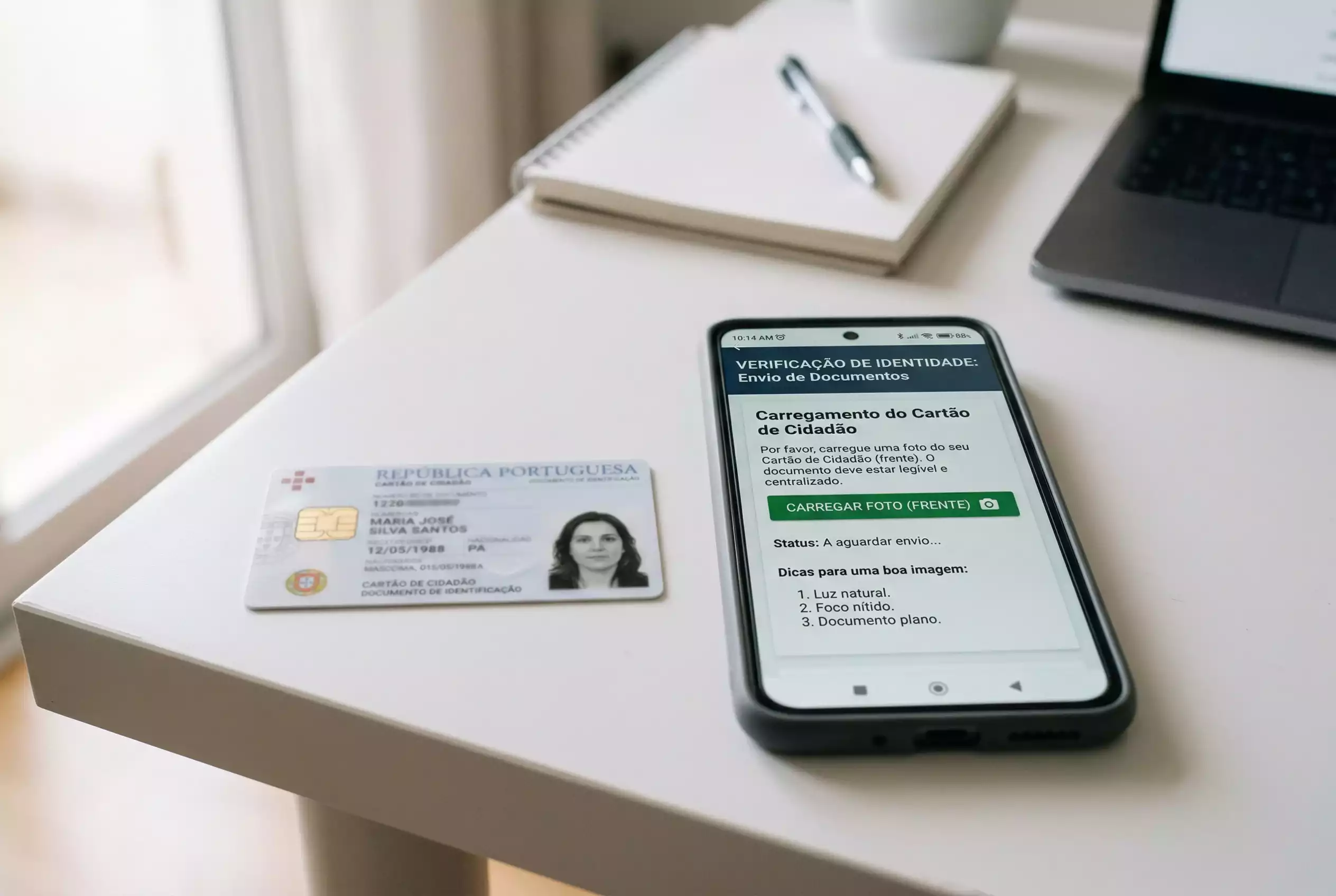 Cartao de cidadao portugues e documento de verificacao